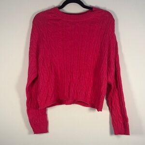 NWOT Calvin Klein Jeans Hot Pink Cable Knit Sweater